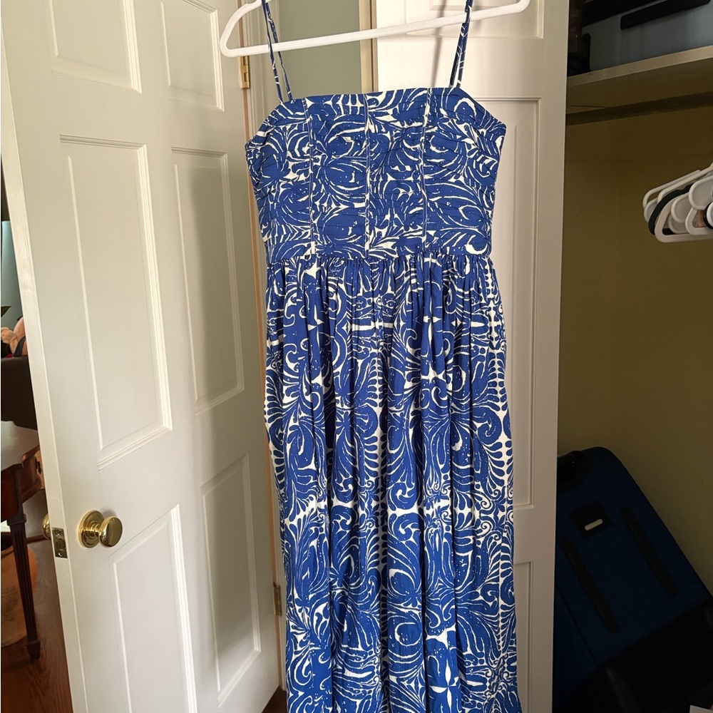 Susana Monaco Blue and White Patterned Dress